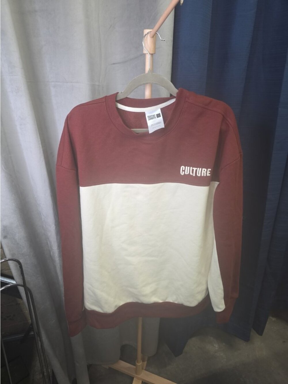 Black History Month Culture Sweatshirt Womens L Brown Cream Colorblock. Wl435